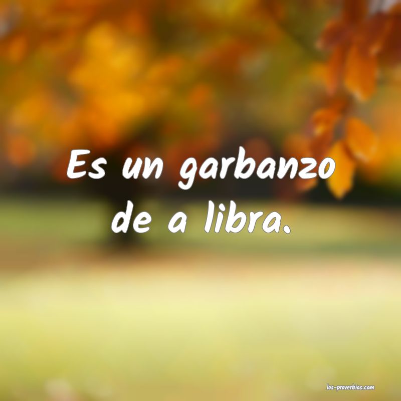 Es un garbanzo de a libra.