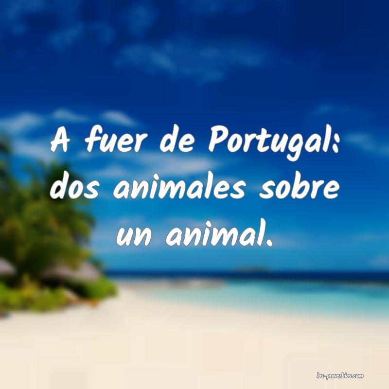 A fuer de Portugal: dos animales sobre un animal.
...