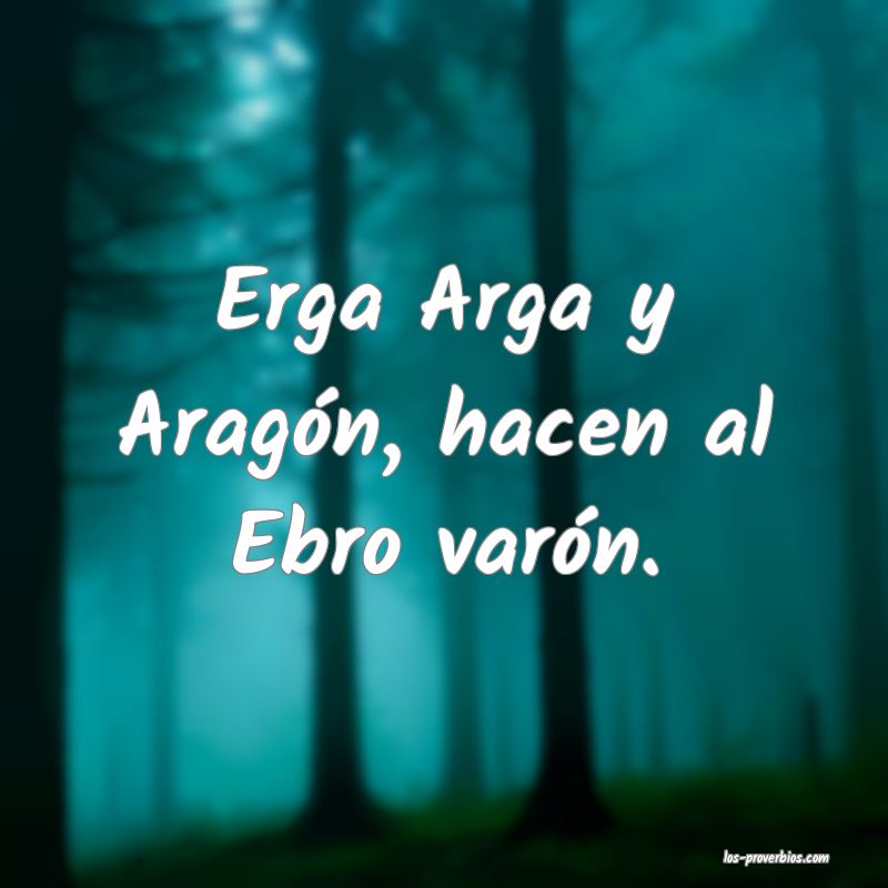 Erga Arga y Aragón, hacen al Ebro varón.
