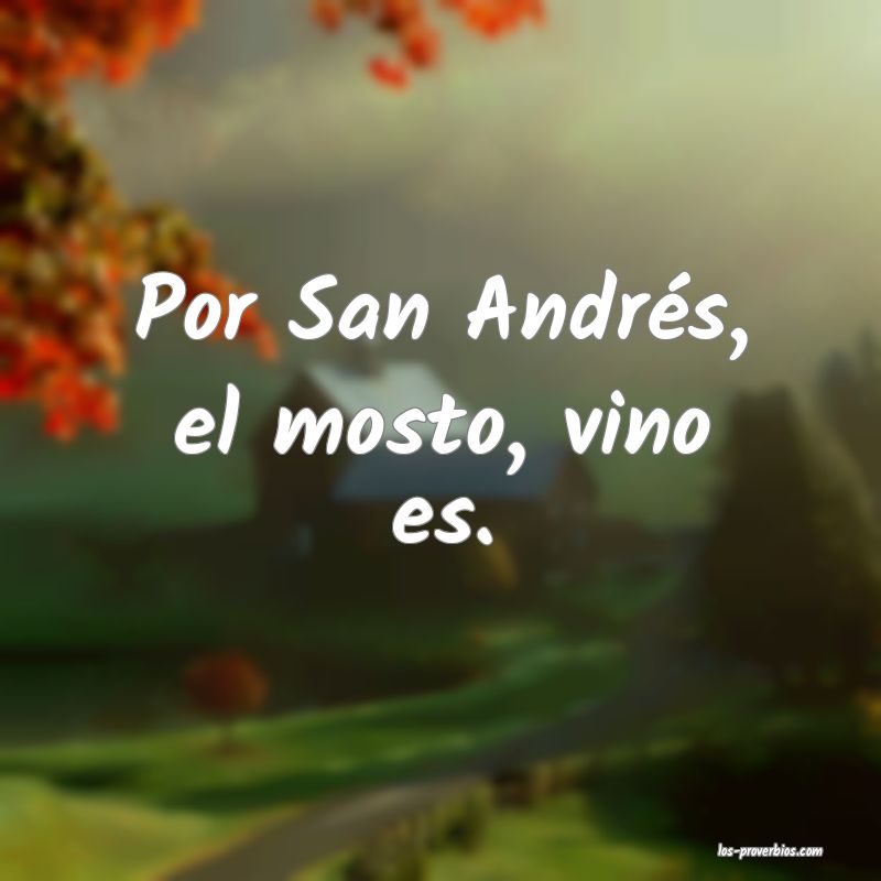 Por San Andrés, el mosto, vino es.
